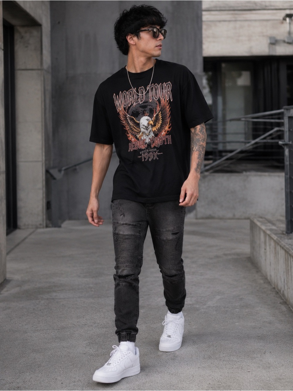 Cotton On Men's Slim Denim Jogger Faded Black Size 30 NWT Modern Moto Streetwear